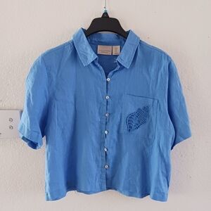 Calypso Button-Down Linen Top